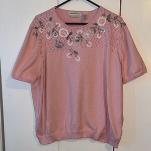 Alfred Dunner Soft Pink Floral Women's Blouse